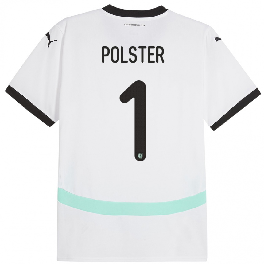 Mann Fotball Østerrike Nikolas Polster #1 Hvit Bortetrøye Drakt Trøye 24-26 Skjorter