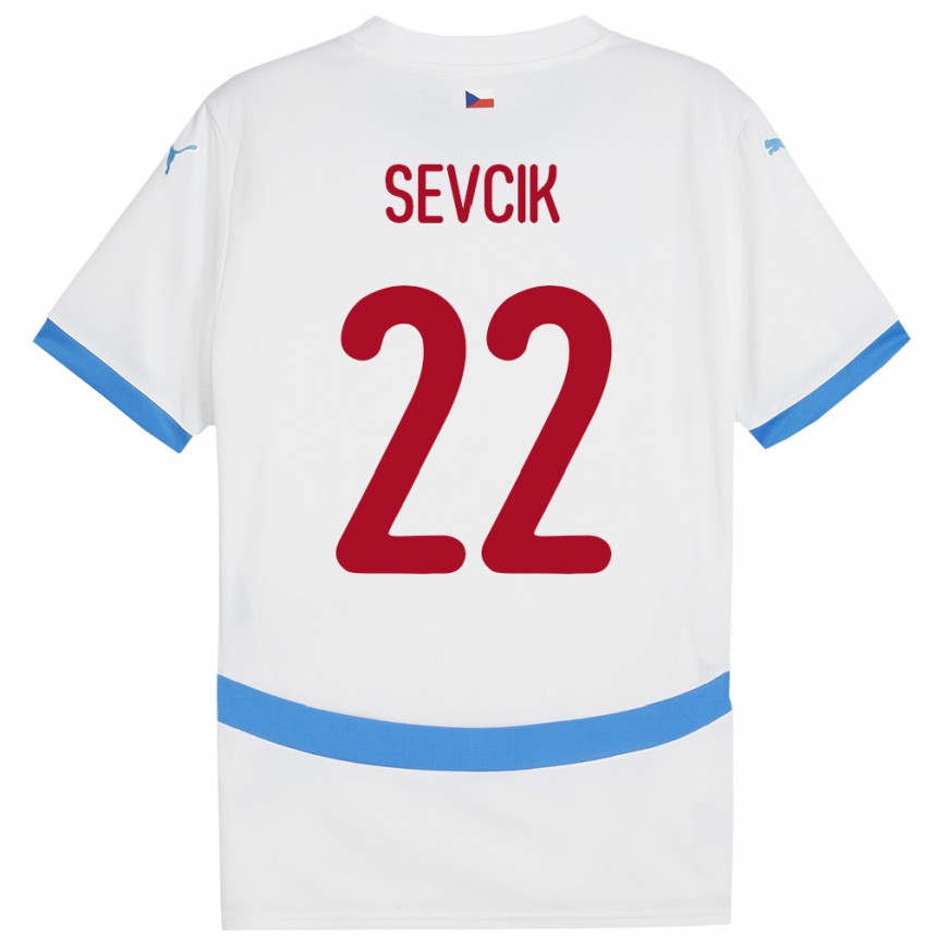 Mann Fotball Tsjekkia Michal Sevcik #22 Hvit Bortetrøye Drakt Trøye 24-26 Skjorter