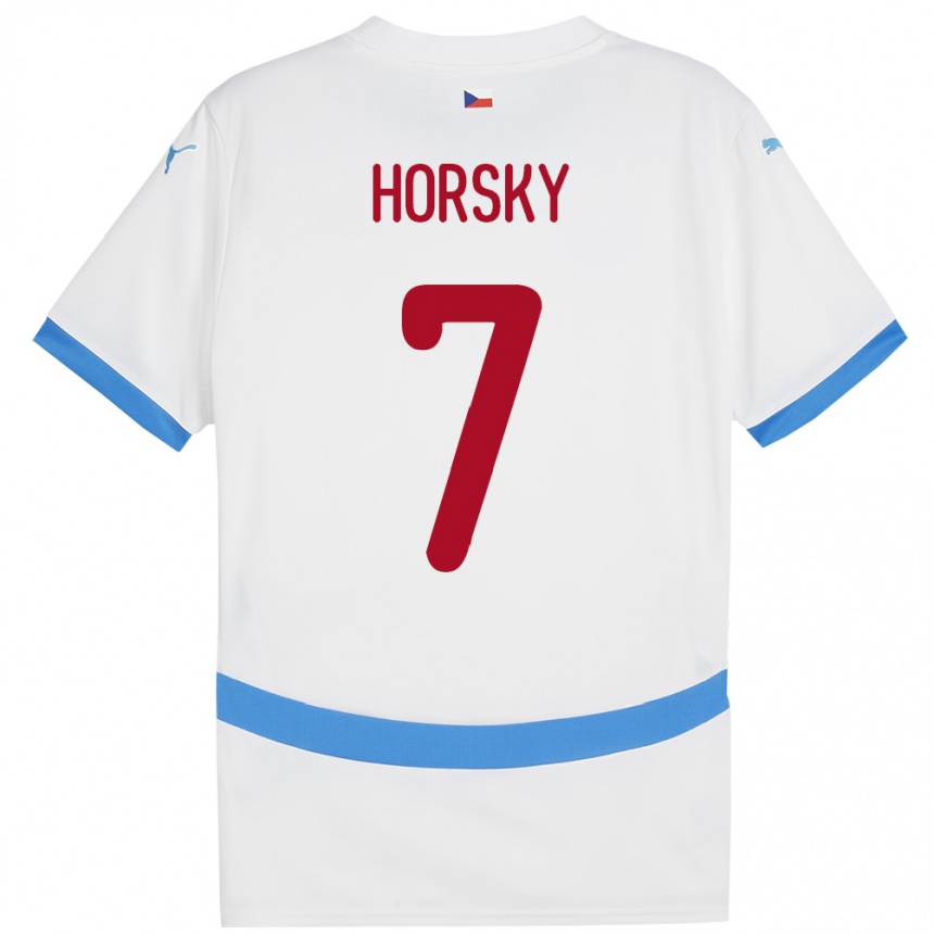 Mann Fotball Tsjekkia Filip Horsky #7 Hvit Bortetrøye Drakt Trøye 24-26 Skjorter