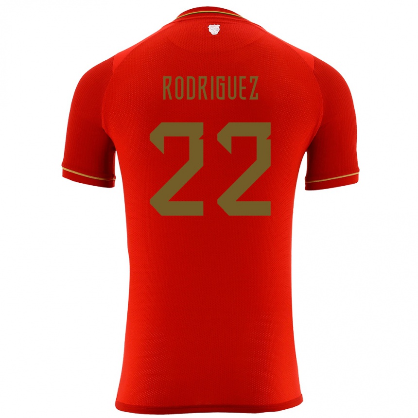 Mann Fotball Bolivia Carlitos Rodriguez #22 Rød Bortetrøye Drakt Trøye 24-26 Skjorter