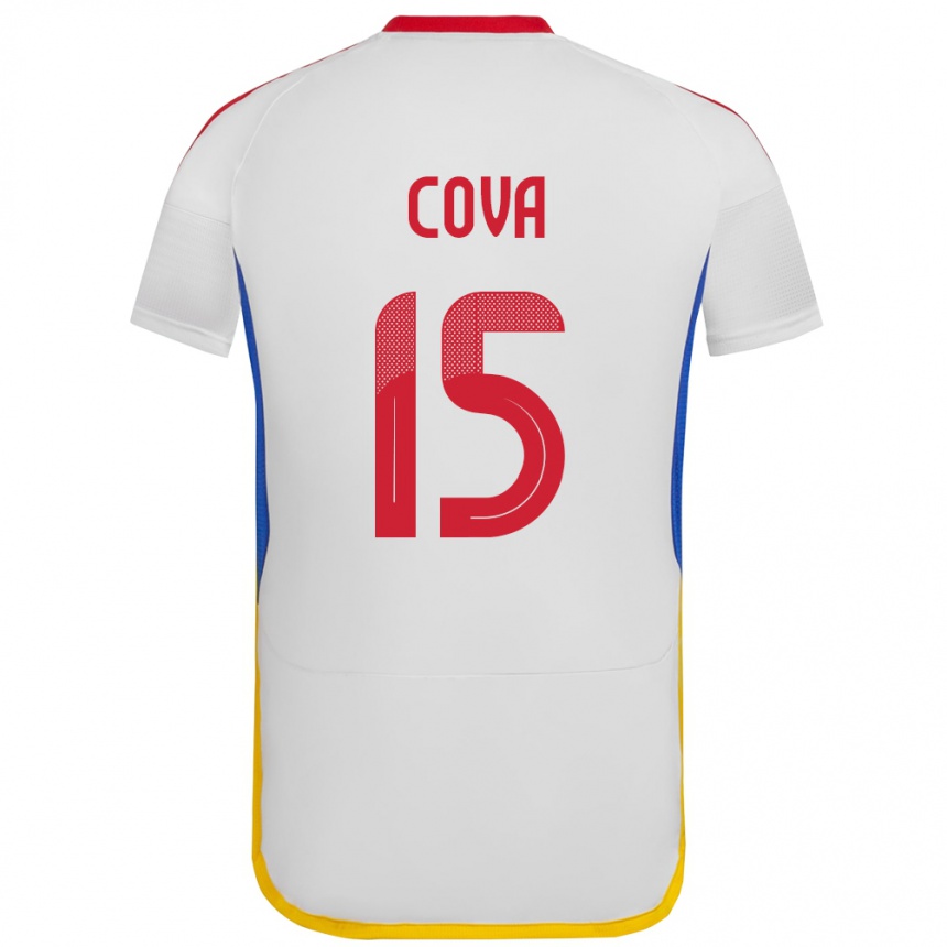 Mann Fotball Venezuela Adrián Cova #15 Hvit Bortetrøye Drakt Trøye 24-26 Skjorter