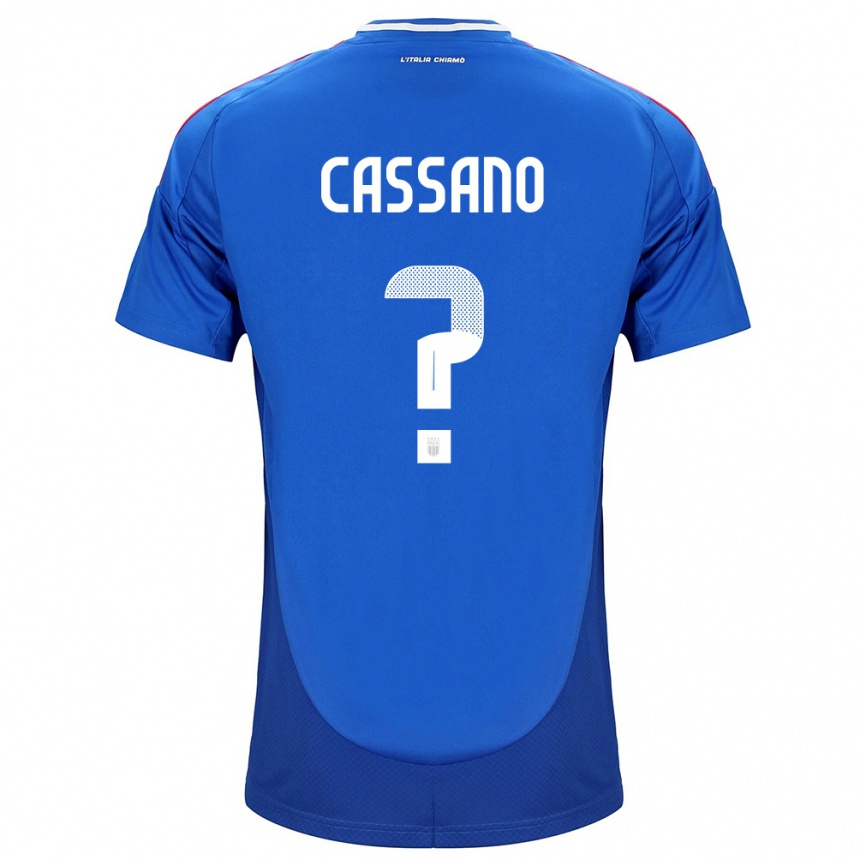 Dame Fotball Italia Claudio Cassano #0 Blå Hjemmetrøye Drakt Trøye 24-26 Skjorter