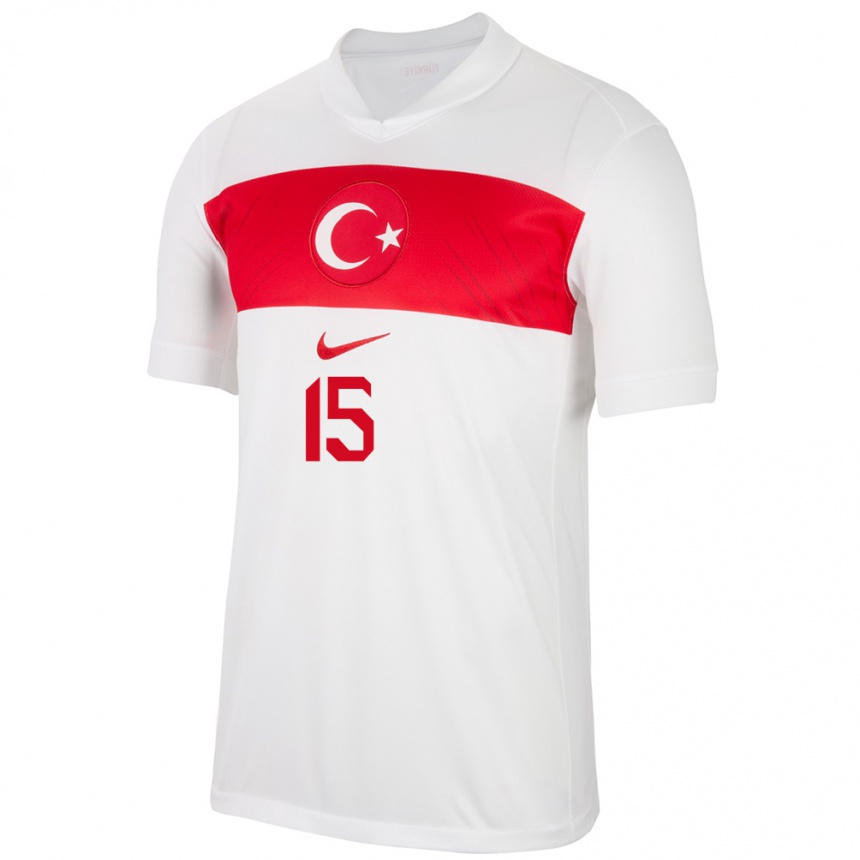 Dame Fotball Tyrkia Emirhan Başyiğit #15 Hvit Hjemmetrøye Drakt Trøye 24-26 Skjorter