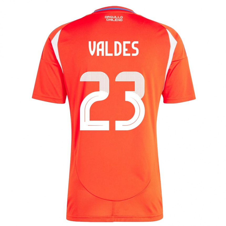 Dame Fotball Chile Francisco Valdés #23 Rød Hjemmetrøye Drakt Trøye 24-26 Skjorter