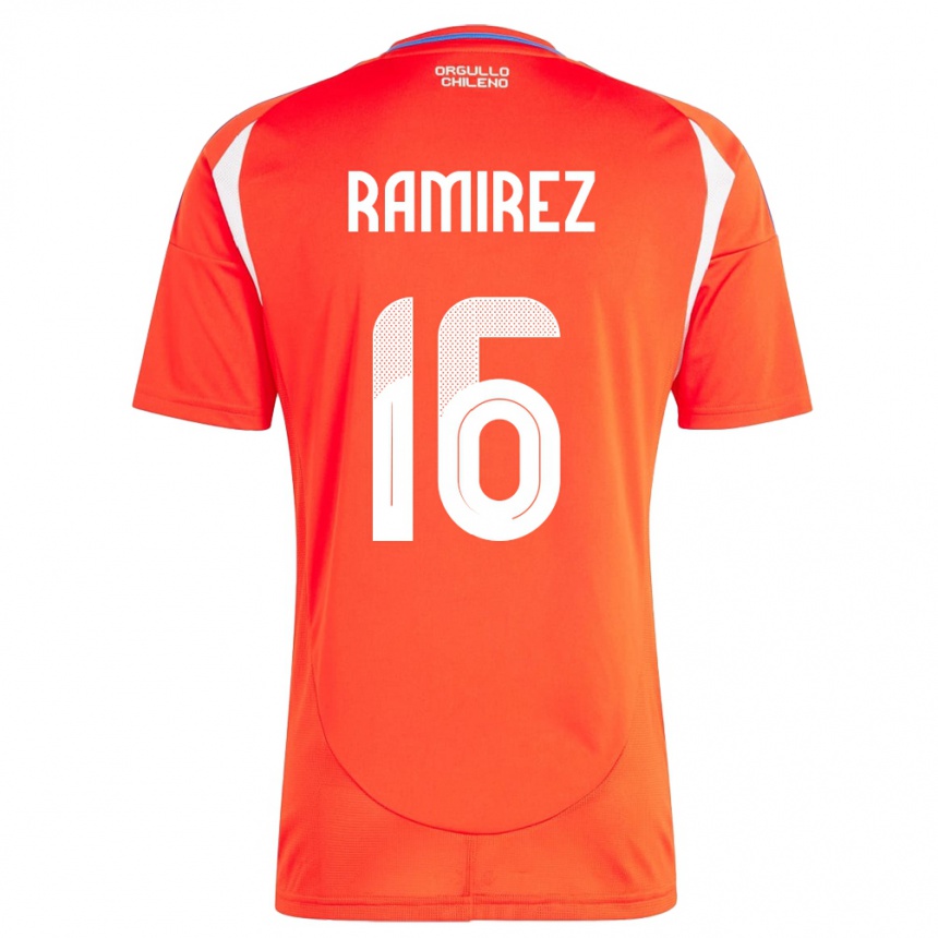 Dame Fotball Chile Vicente Ramírez #16 Rød Hjemmetrøye Drakt Trøye 24-26 Skjorter