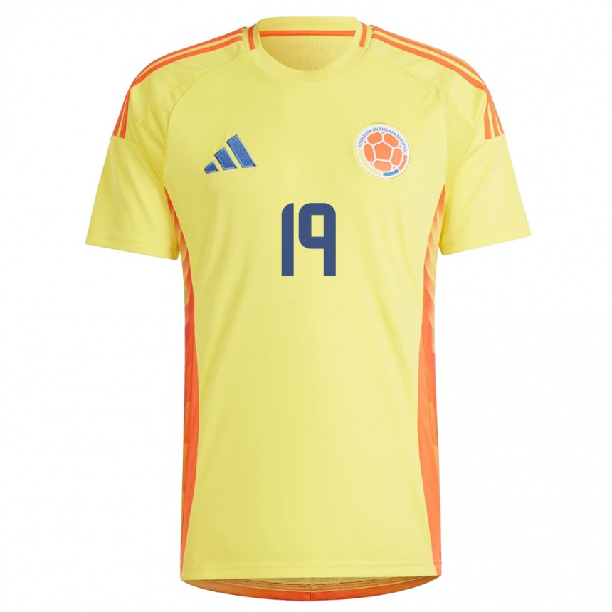 Dame Fotball Colombia Jorelyn Carabalí #19 Gul Hjemmetrøye Drakt Trøye 24-26 Skjorter