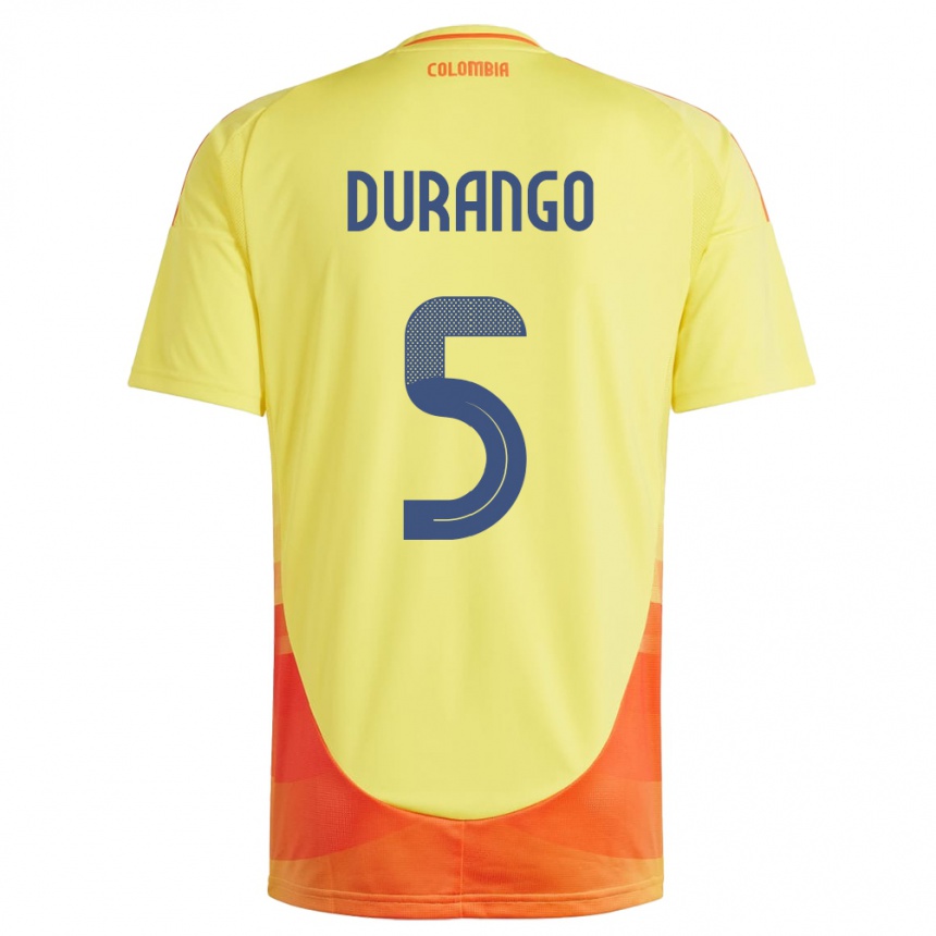 Dame Fotball Colombia Lorena Durango #5 Gul Hjemmetrøye Drakt Trøye 24-26 Skjorter