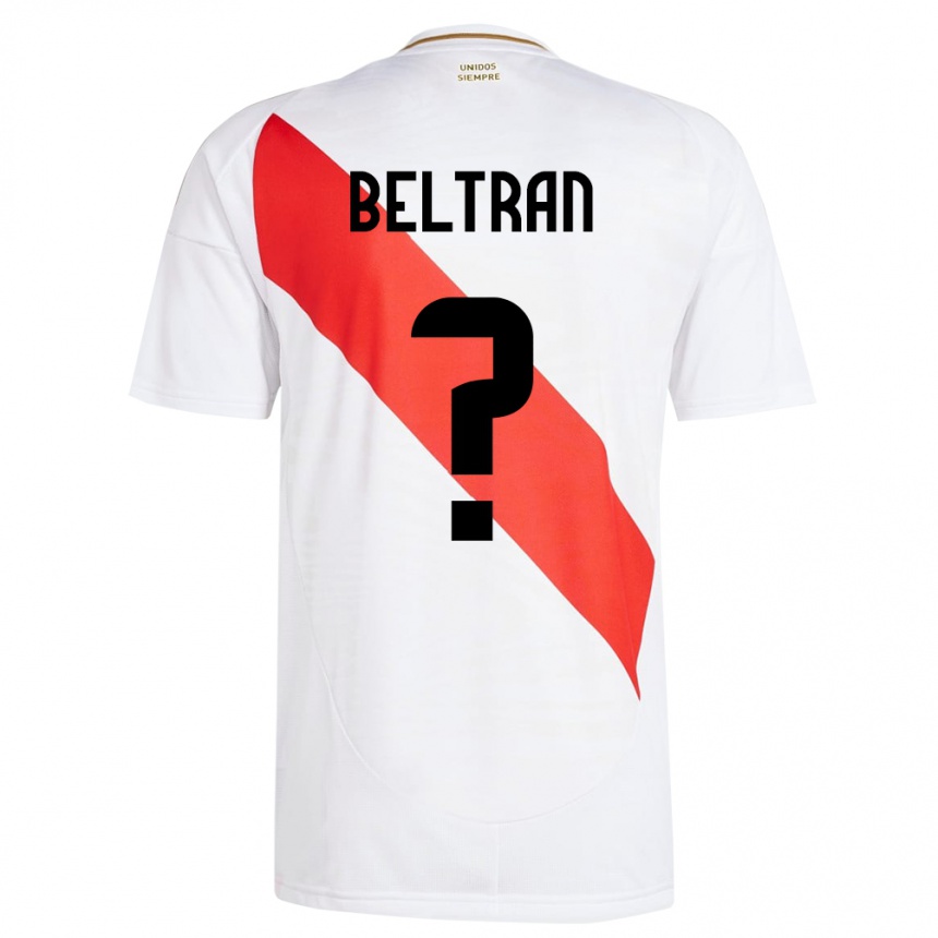 Dame Fotball Peru Adrián Beltrán #0 Hvit Hjemmetrøye Drakt Trøye 24-26 Skjorter