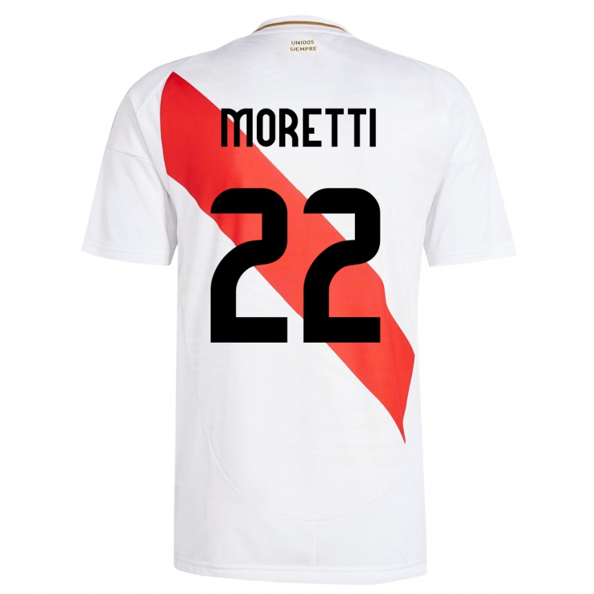 Dame Fotball Peru Jair Moretti #22 Hvit Hjemmetrøye Drakt Trøye 24-26 Skjorter