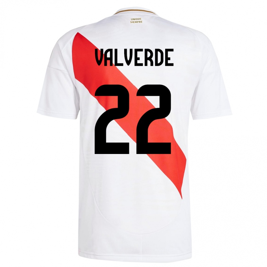 Dame Fotball Peru Malena Valverde #22 Hvit Hjemmetrøye Drakt Trøye 24-26 Skjorter