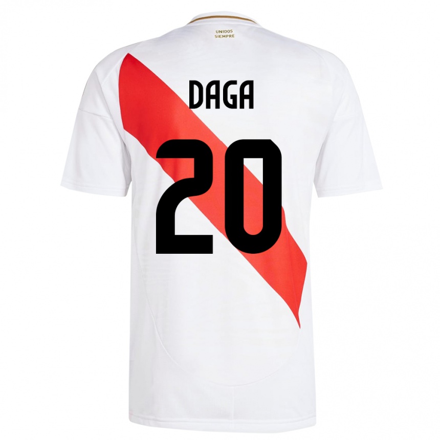 Dame Fotball Peru Azucena Daga #20 Hvit Hjemmetrøye Drakt Trøye 24-26 Skjorter