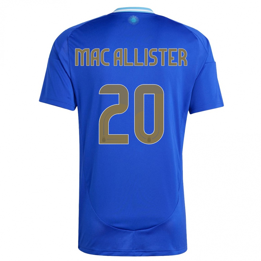 Dame Fotball Argentina Alexis Mac Allister #20 Blå Bortetrøye Drakt Trøye 24-26 Skjorter