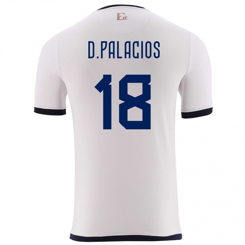 Dame Fotball Ecuador Diego Palacios #18 Hvit Bortetrøye Drakt Trøye 24-26 Skjorter