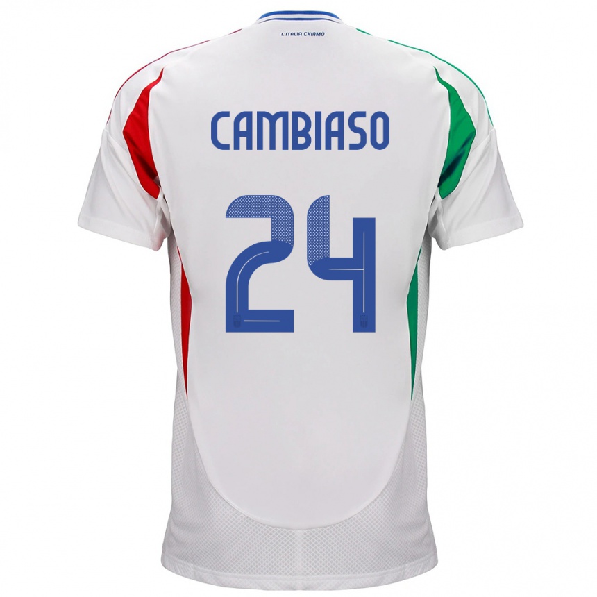 Dame Fotball Italia Andrea Cambiaso #24 Hvit Bortetrøye Drakt Trøye 24-26 Skjorter