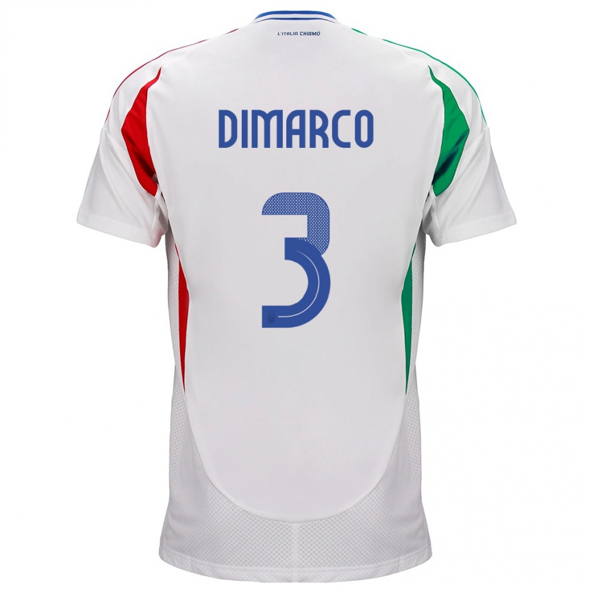 Dame Fotball Italia Federico Dimarco #3 Hvit Bortetrøye Drakt Trøye 24-26 Skjorter