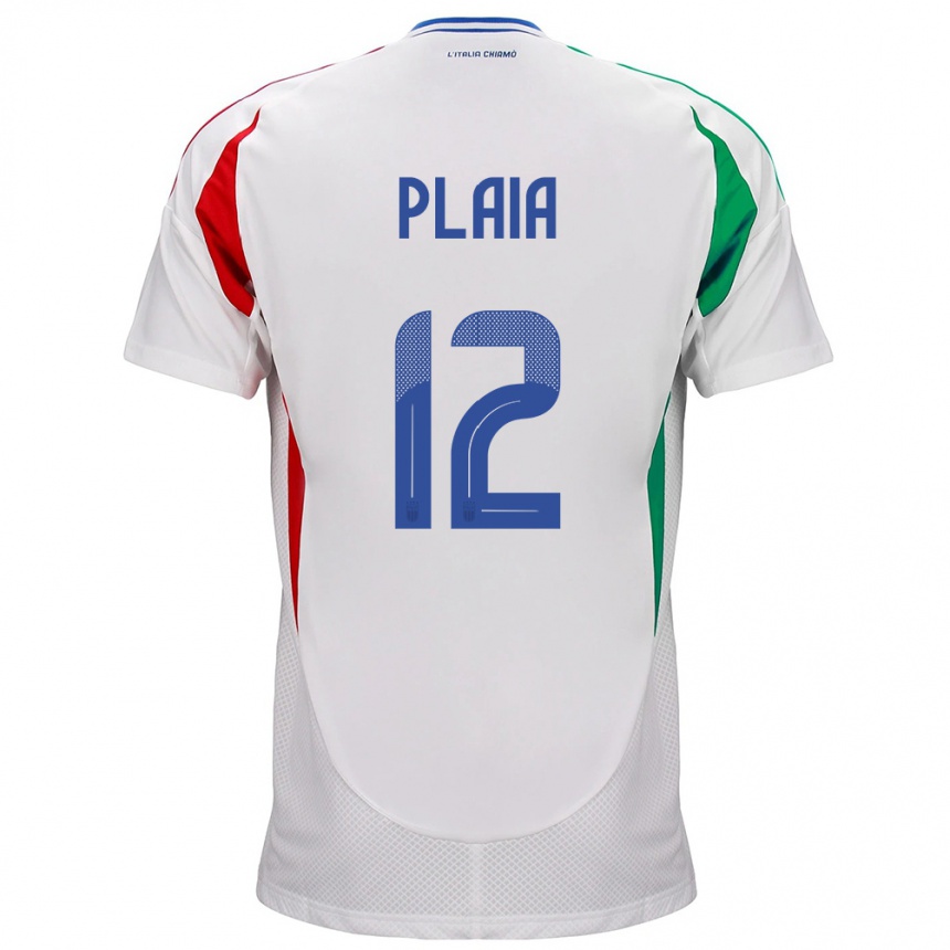 Dame Fotball Italia Francesco Plaia #12 Hvit Bortetrøye Drakt Trøye 24-26 Skjorter