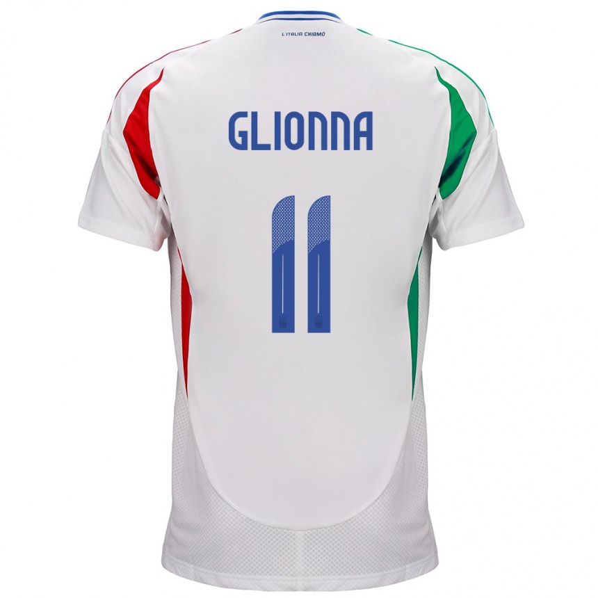 Dame Fotball Italia Benedetta Glionna #11 Hvit Bortetrøye Drakt Trøye 24-26 Skjorter