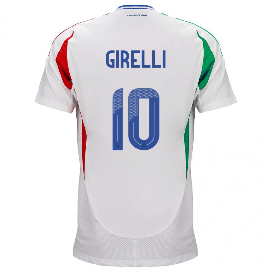 Dame Fotball Italia Cristiana Girelli #10 Hvit Bortetrøye Drakt Trøye 24-26 Skjorter