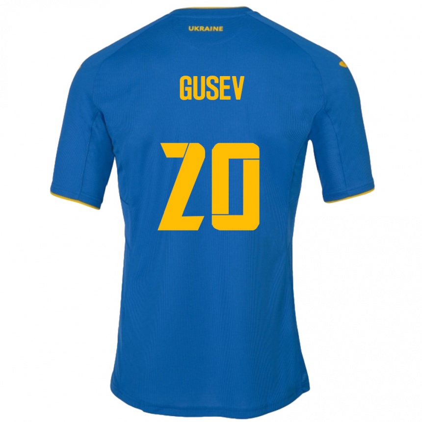 Dame Fotball Ukraina Oleksiy Gusev #20 Blå Bortetrøye Drakt Trøye 24-26 Skjorter