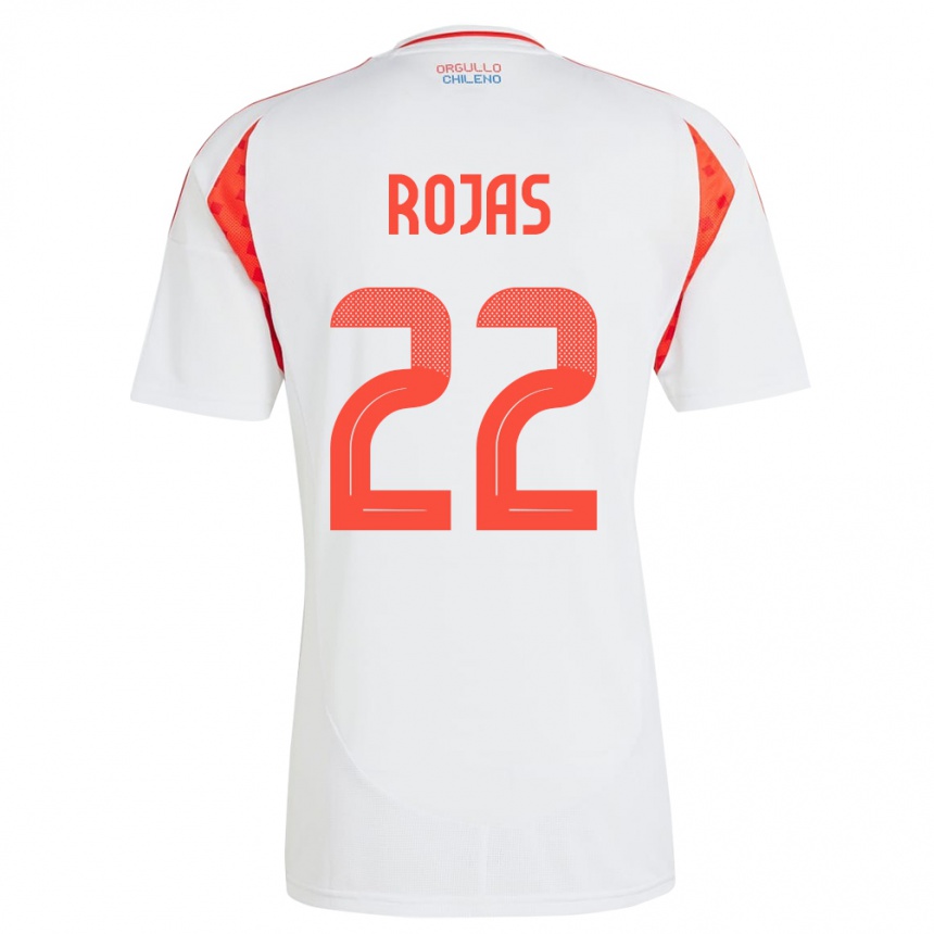 Dame Fotball Chile Jeyson Rojas #22 Hvit Bortetrøye Drakt Trøye 24-26 Skjorter