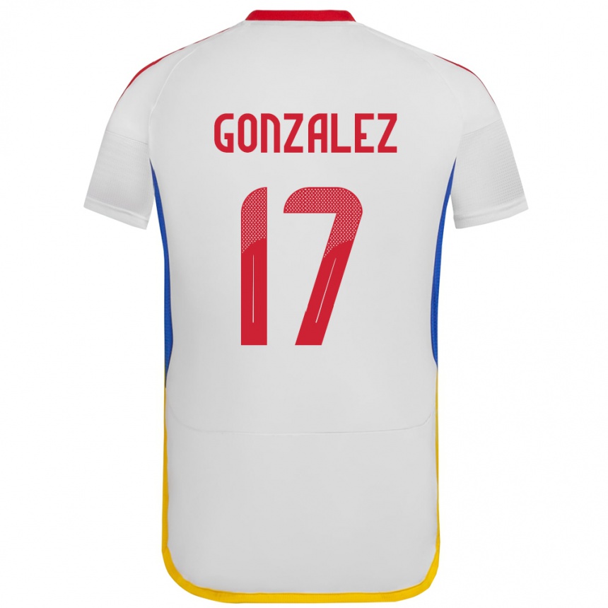 Dame Fotball Venezuela Mayken González #17 Hvit Bortetrøye Drakt Trøye 24-26 Skjorter