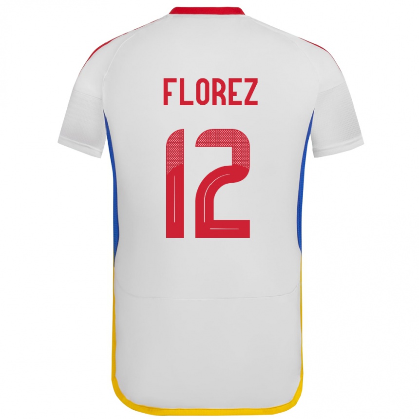 Dame Fotball Venezuela Génesis Flórez #12 Hvit Bortetrøye Drakt Trøye 24-26 Skjorter