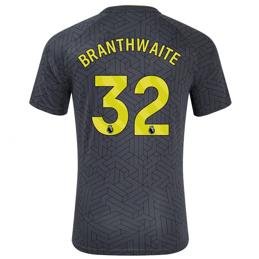 Barn Fotball Jarrad Branthwaite #32 Svart Gul Bortetrøye Drakt Trøye 2024/25 Skjorter