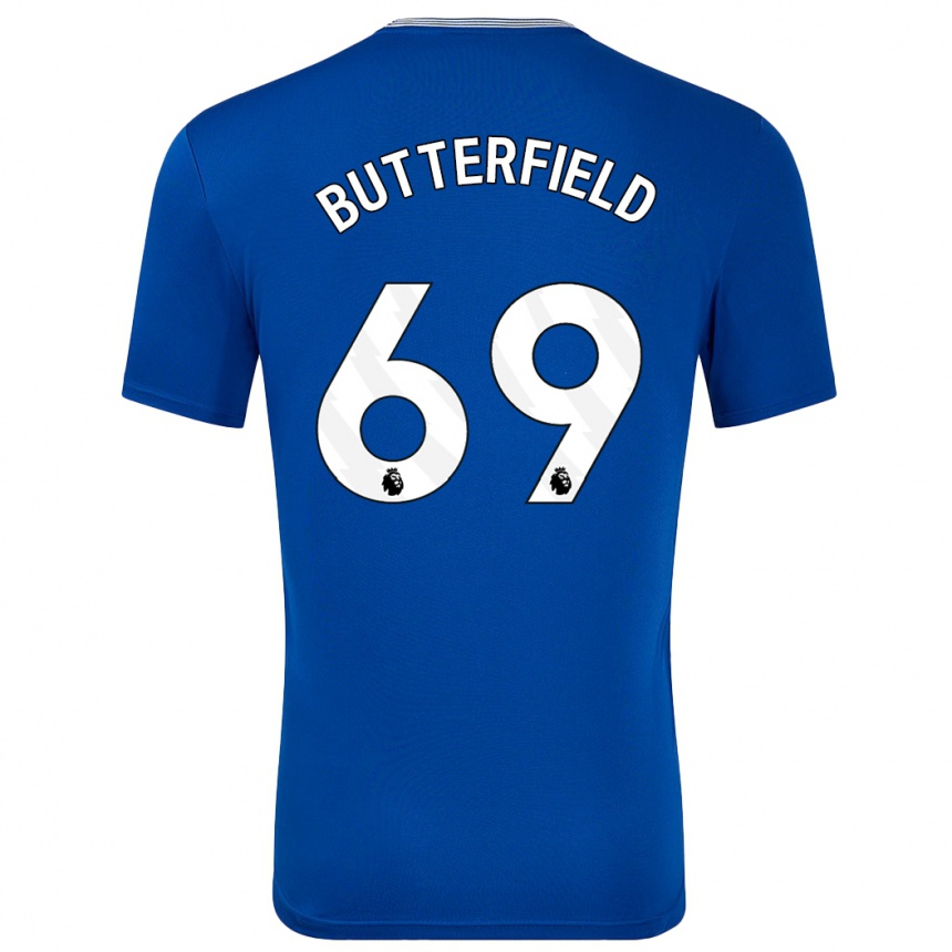 Mann Fotball Luke Butterfield #69 Blå Med Hjemmetrøye Drakt Trøye 2024/25 Skjorter