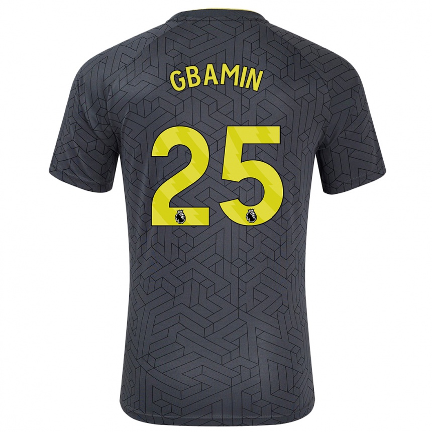 Mann Fotball Jean-Philippe Gbamin #25 Svart Gul Bortetrøye Drakt Trøye 2024/25 Skjorter