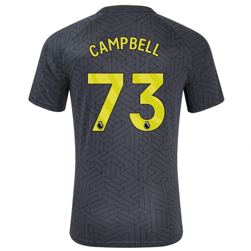 Dame Fotball Elijah Campbell #73 Svart Gul Bortetrøye Drakt Trøye 2024/25 Skjorter